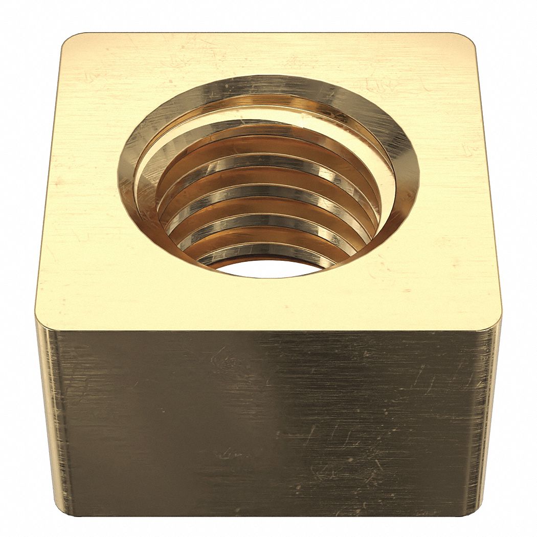1 1/4"5 Thread Size, Brass, Square Nut 33P129SQNTBSR1145 Grainger