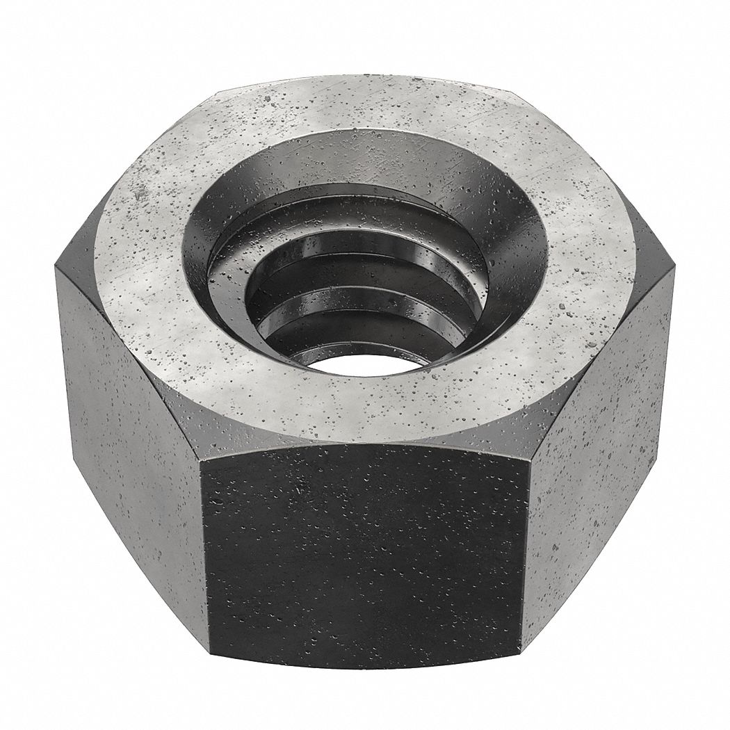 Hex Nut: Std Hex, 1"-4 Thread, 1 5/8 in Hex Wd, 1 in Hex Ht, Steel, Grade 2, Plain, Std, 15 PK