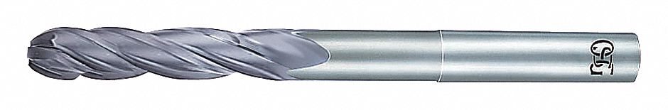 Ball End Mill: Carbide, Diamond Coated, 4 Flute, 1/2" Mill Dia, 2" LOC, 5" OAL, List 7031