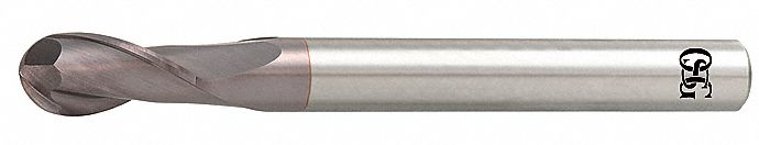 Ball End Mill, Single End, 1/4", Carbide