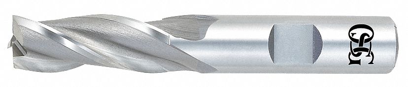 Square End Mill: Cobalt, 3 Flute, 1/2" Mill Dia, 1" LOC, 2-11/16" OAL