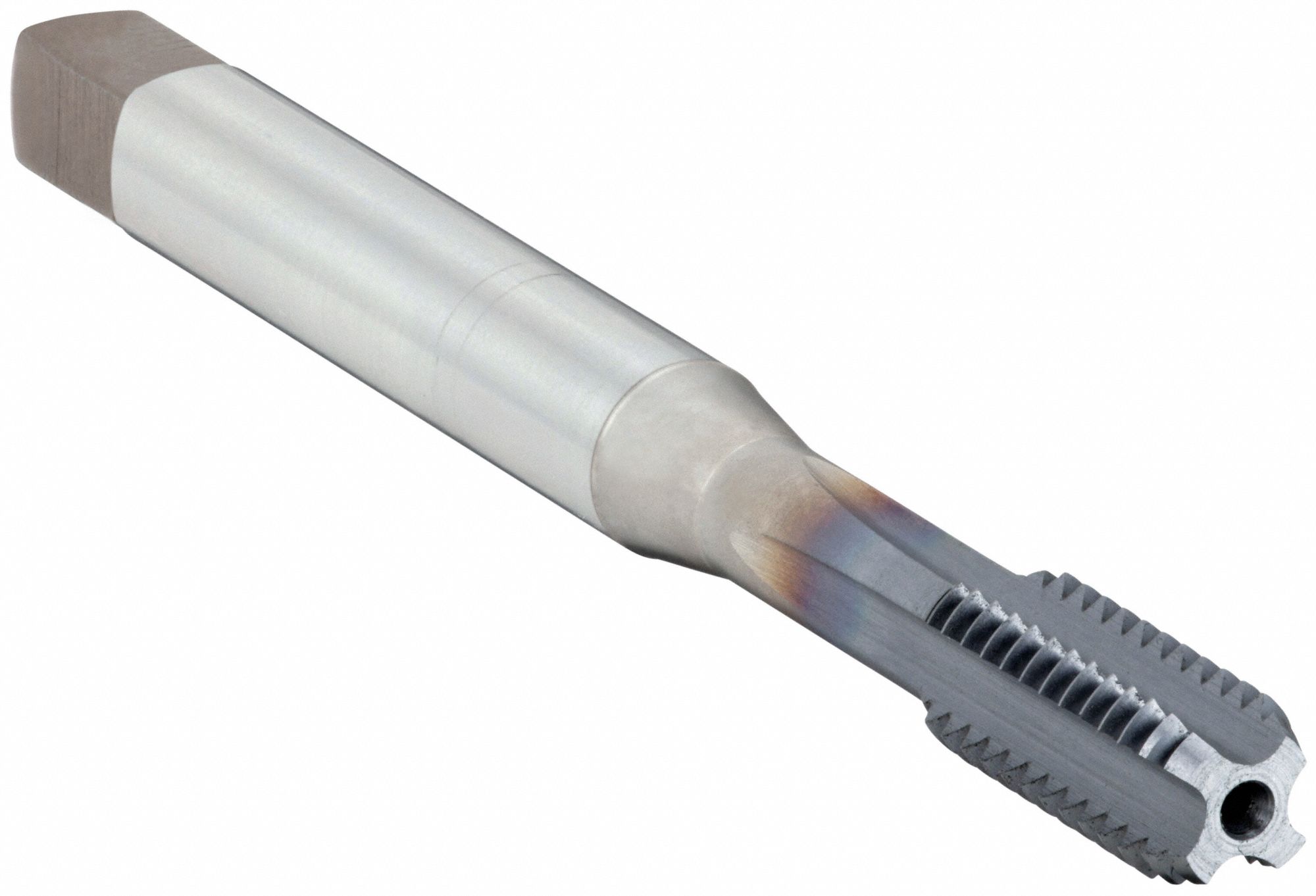 Straight Flute Tap: 1/4"-20 UNC, H3 / 2B-3B, 4 Flute, Bottoming Chamfer, V Coated Powdered Metal