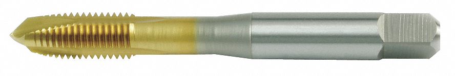 Spiral Point Tap: 3/8"-16 Thread Size, 15/16 in Thread Lg, 2 29/32 in Overall Lg, Plug, 3 Flutes
