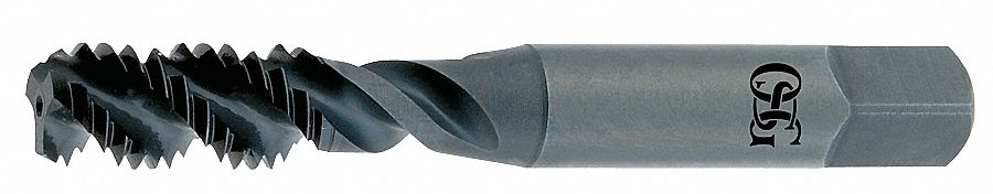 Spiral Flute Tap: M4x0.7 Thread Size, 10.00 mm Thread Lg, 54.00 mm Overall Lg, Plug, Right Hand
