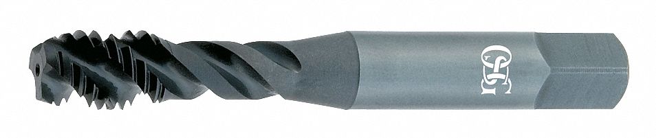Spiral Flute Tap: #6-40 Thread Size, 3/16 in Thread Lg, 2 in Overall Lg, Modified Bottoming, H2