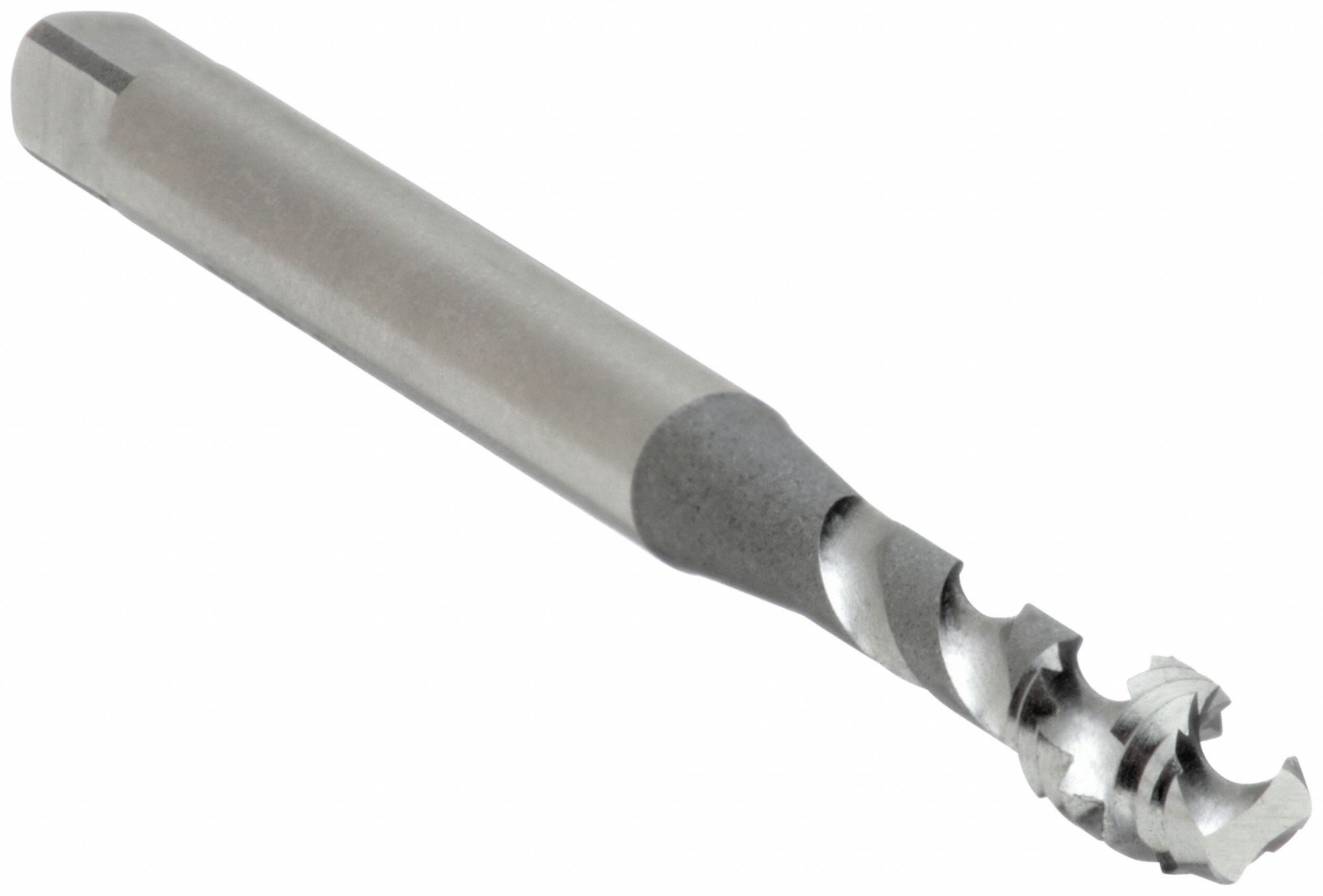 Spiral Flute Tap: #6-32 Thread Size, 3/16 in Thread Lg, 2 in Overall Lg, Modified Bottom