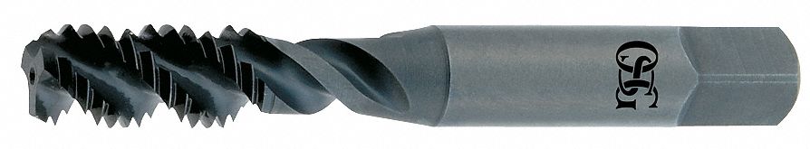 Spiral Flute Tap: #12-24 Thread Size, 15/16 in Thread Lg, 2 3/8 in Overall Lg, Bottoming, 2B