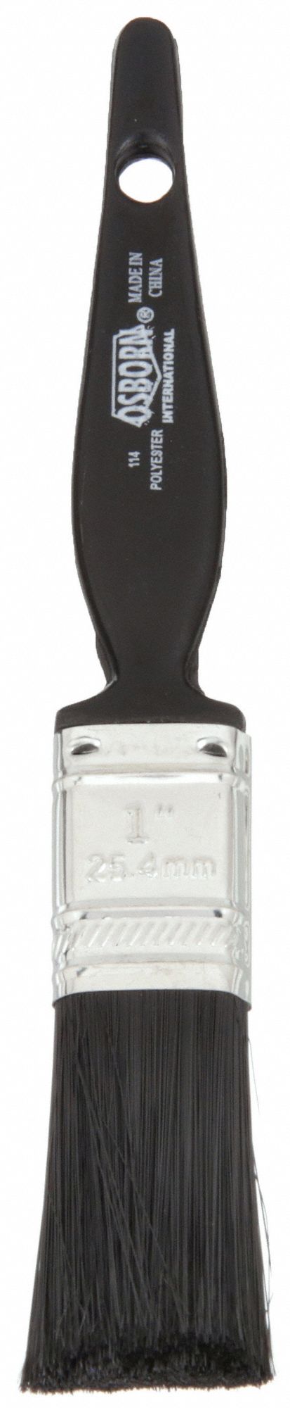 Paint Brush: Flat Sash Brush, 1 in, Synthetic, Polyester