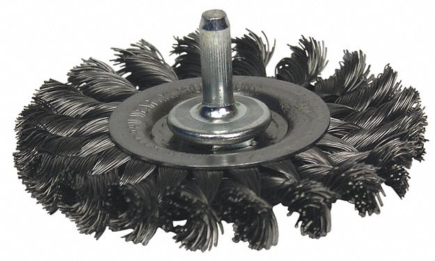 KNOT W-WHEEL BRUSH 3X1/4SHK(.014)ST