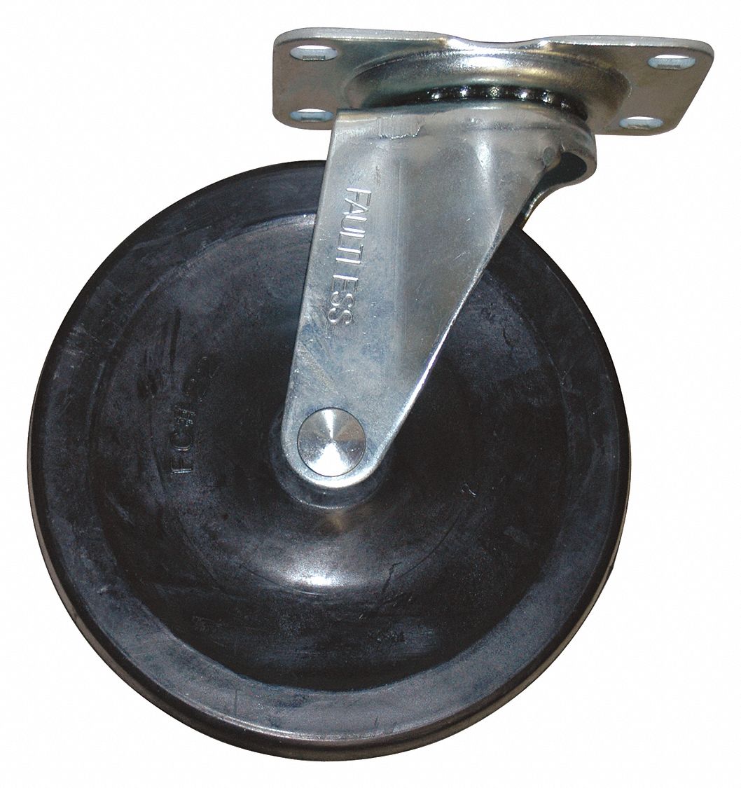 Replacement Caster: 5 1/4 in Overall Wd, 2 1/2 in Overall Dp