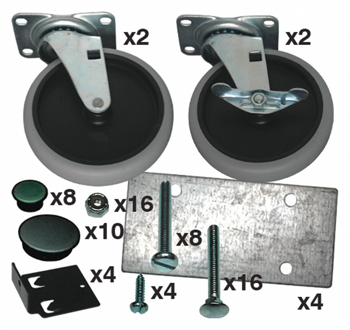 RUBBERMAID COMMERCIAL PRODUCTS Caster Kit with Hardware 33PV02
