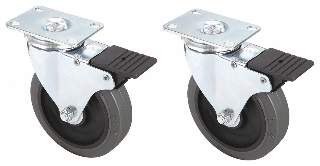 Caster Kit, 5" Dia, Megabrute Caster