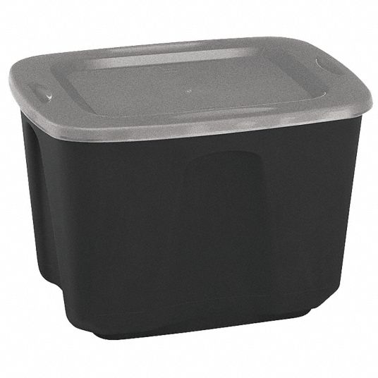 Black 20-Gallon Storage Tote