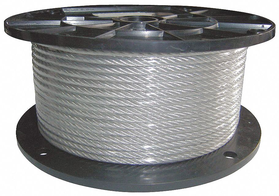 Hanging Solutions Nylon Coated Stainless Steel Picture Wrapping Sturdiness Wire Rope 180ft 20-Pound 
