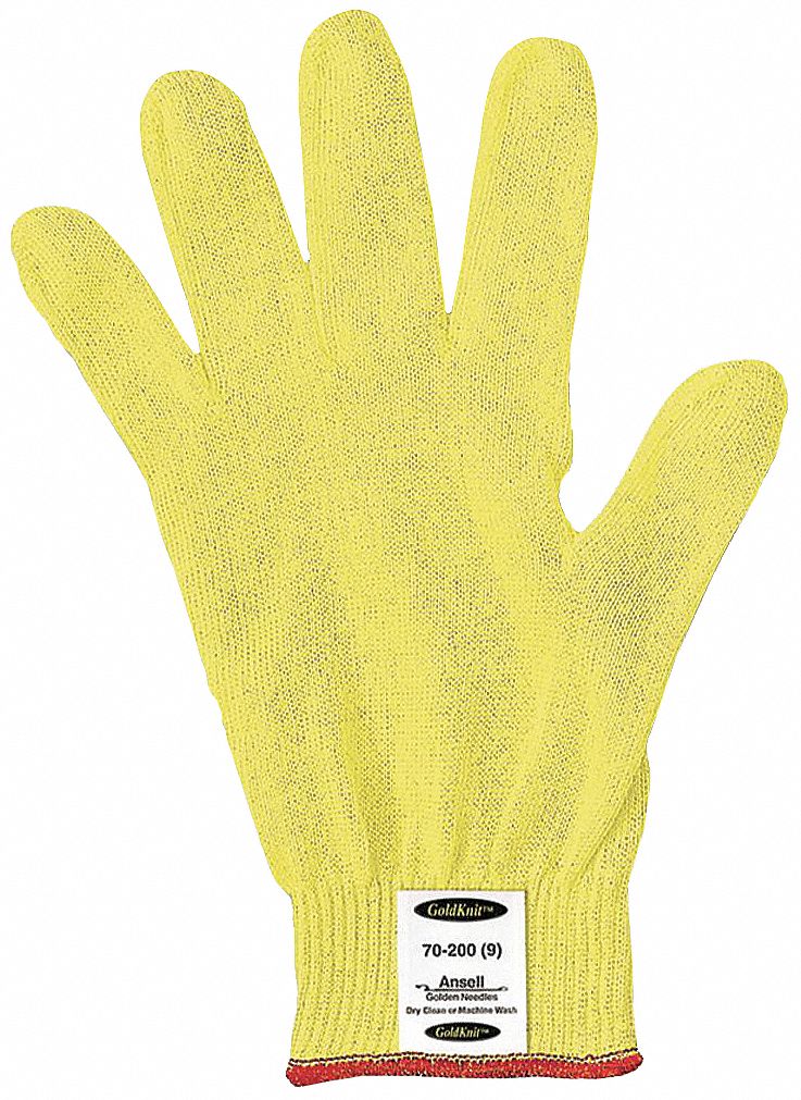 Cut Resistant Gloves,Yellow,Knit,10,PR