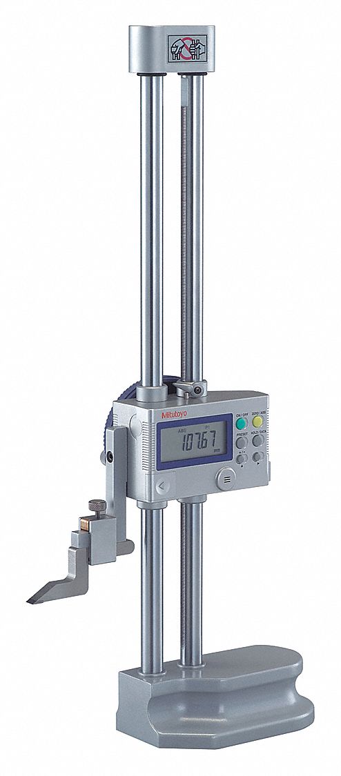 DIGITAL HEIGHT GAUGE, 0 TO 12 IN/0 TO 30MM RANGE, +/-01 IN ACCURACY, DOUBLE-POLE BEAM