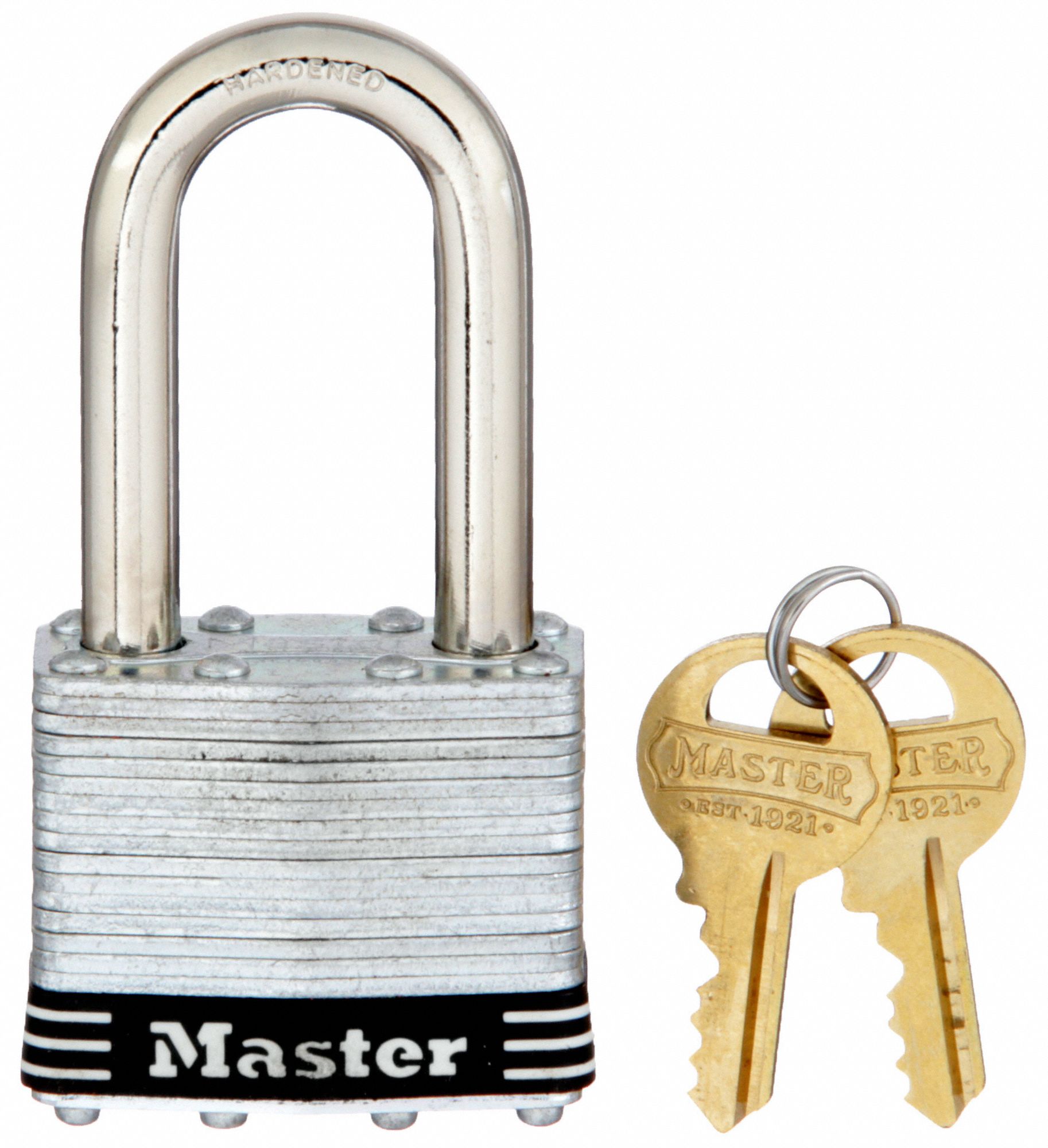 Padlock: 1 1/2 in Vertical Shackle Clearance, 3/4 in Horizontal Shackle Clearance, 4 Pin Pins, Steel