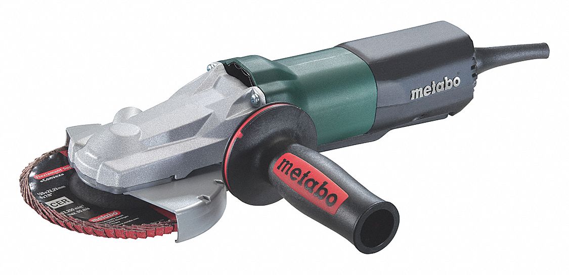 MEULEUSE D'ANGLE, À FIL, 120 V/8 A, 5 PO DIAM, INTERRUPTEUR À PALETTE, ⅝ PO-11, CÂBLE 13 PI, PRISE BARILLET, TÊTE PLATE