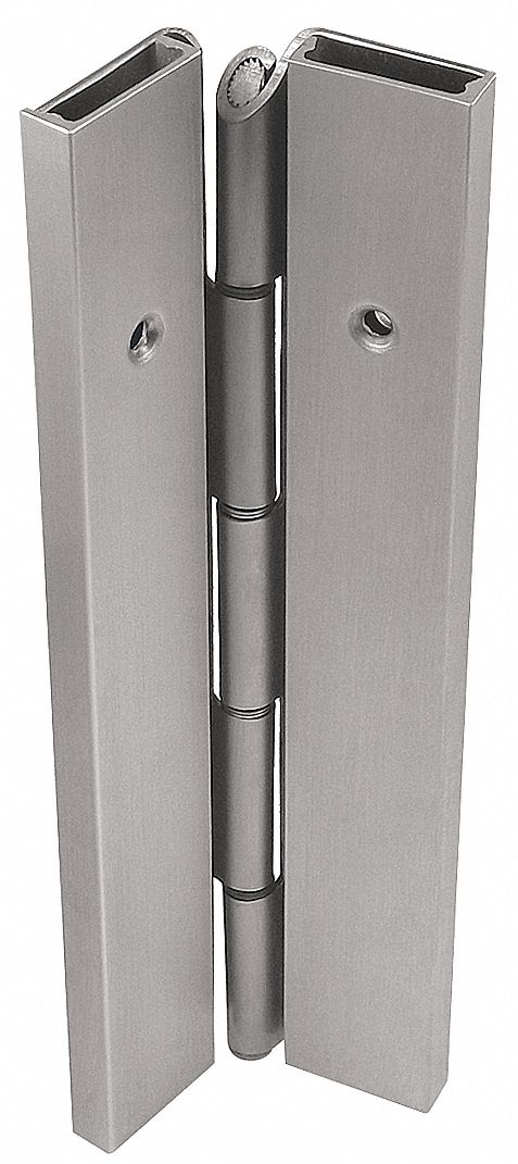 Piano Hinge: Steel, 7 ft Leaf Ht, 1 11/16 in Leaf Wd, Screw-On
