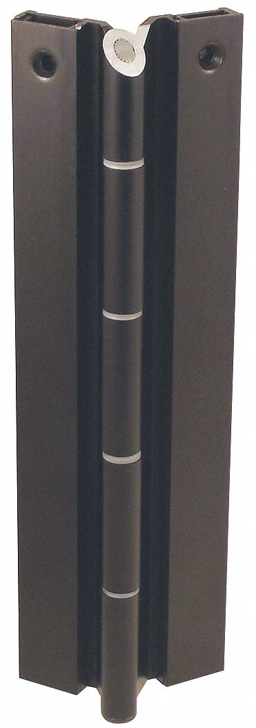 Piano Hinge: Aluminum, 7 ft Leaf Ht, 1 5/8 in Leaf Wd, Screw-On