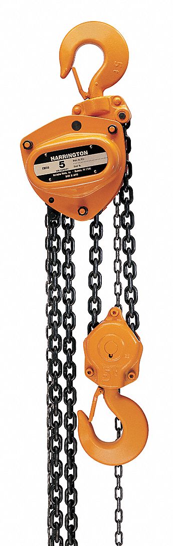 Harrington Manual Chain Hoist 000 Lb Load Capacity 12 Ft Hoist Lift 3 In Hook Opening 33rw79 Cb100 12 Grainger