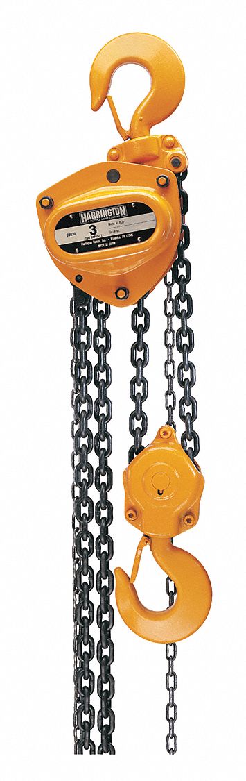 Manual Chain Hoist: Hook Mounted - No Trolley, 6, 000 lb Lifting Capacity, 10 ft Lift Lg