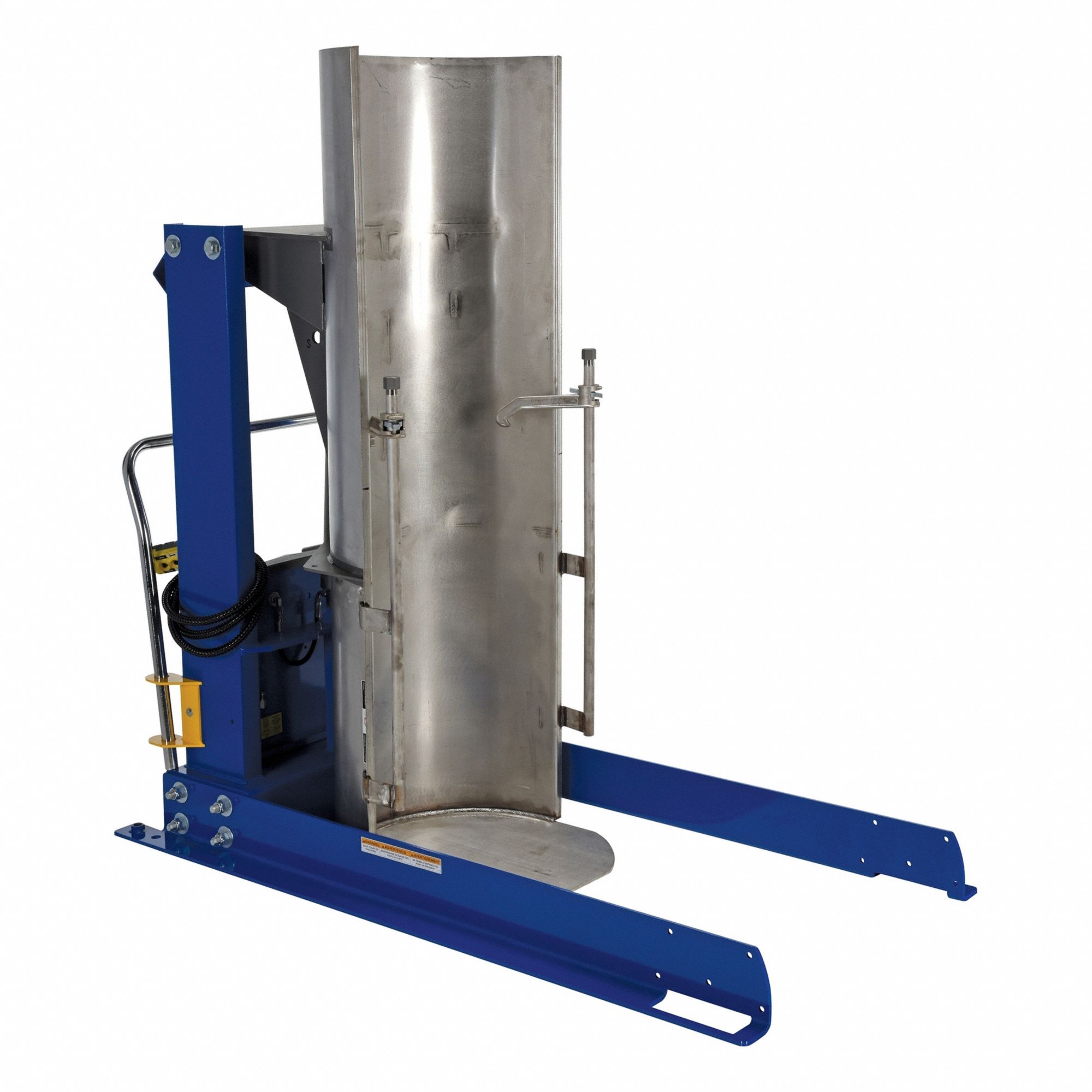 DrumDumper, 60inH, SS;Steel, Yellow;Blue