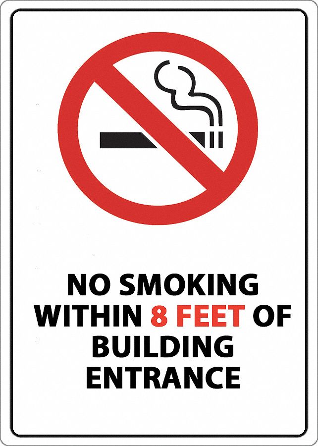 Window Decal, No Smoking Within 8 Ft", PK2