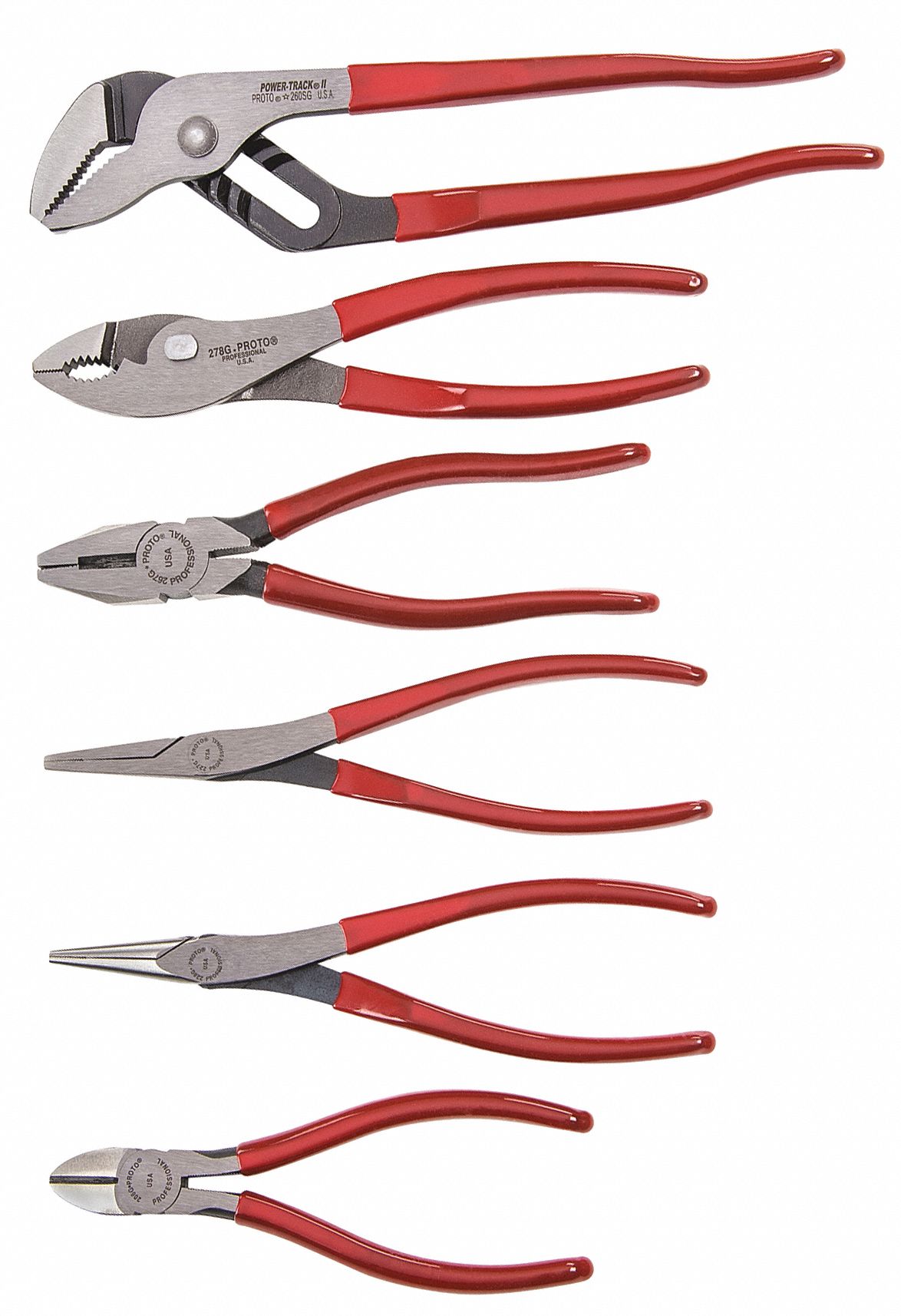 PLIERS SET,6 PCS.,PLASTISOL GRIPS