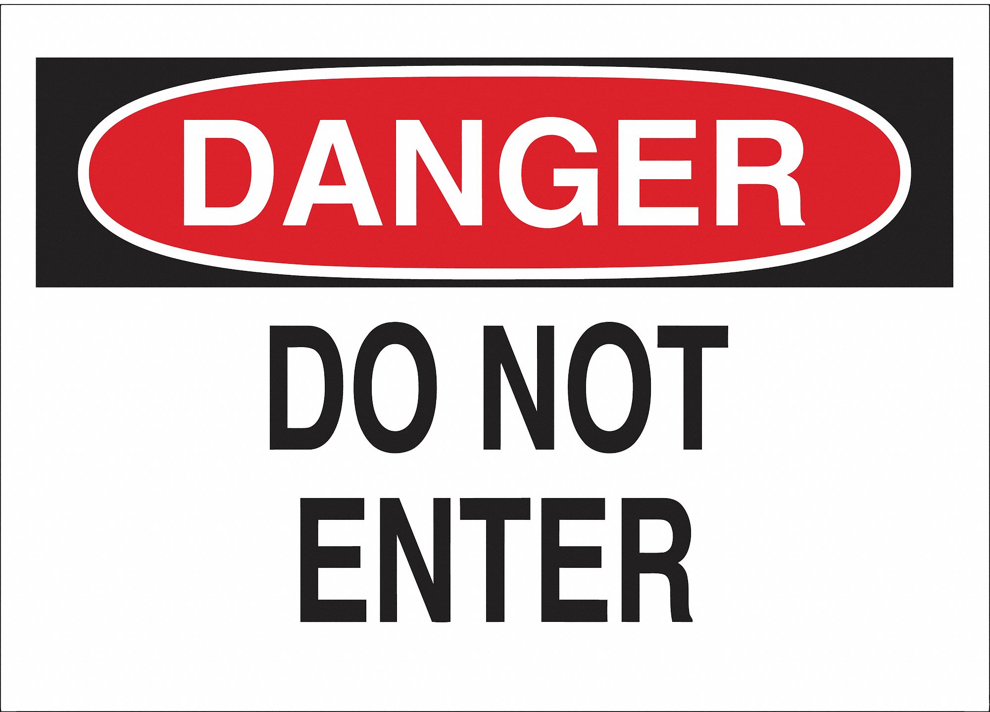 PANNEAU DANGER DÉFENSE D'ENTRER, AUTOCOLLANT, NOIR/ROUGE/BLANC, 10X14 PO