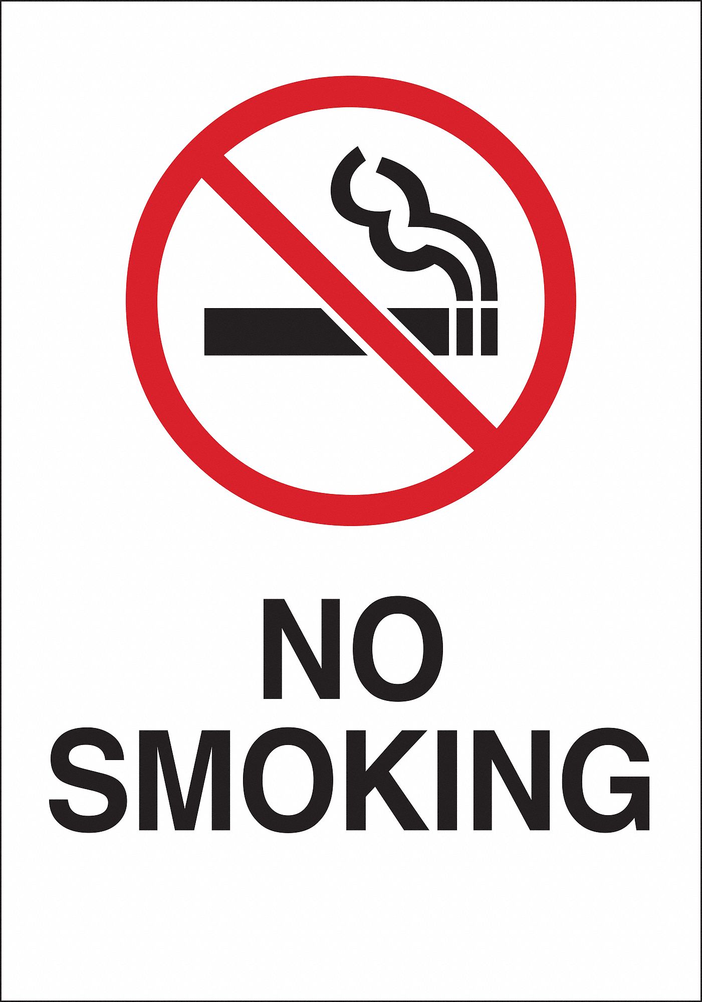 SIGN NO SMOKE W/SYMBOL N/H 7X10 SS