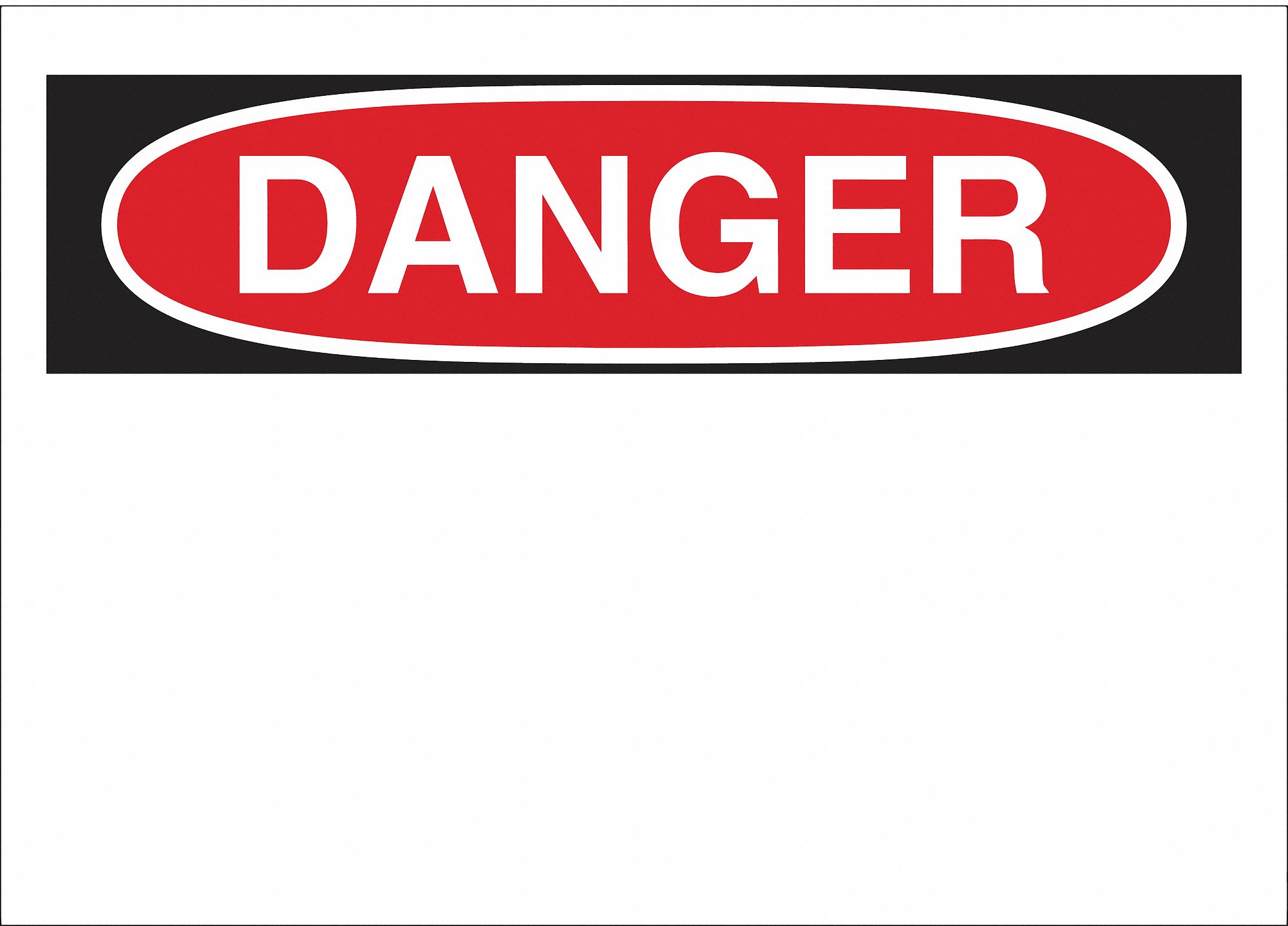 EN-TÊTE PANNEAU DANGER, ADHÉSIF, NOIR/ROUGE/BLANC, 7X10 PO