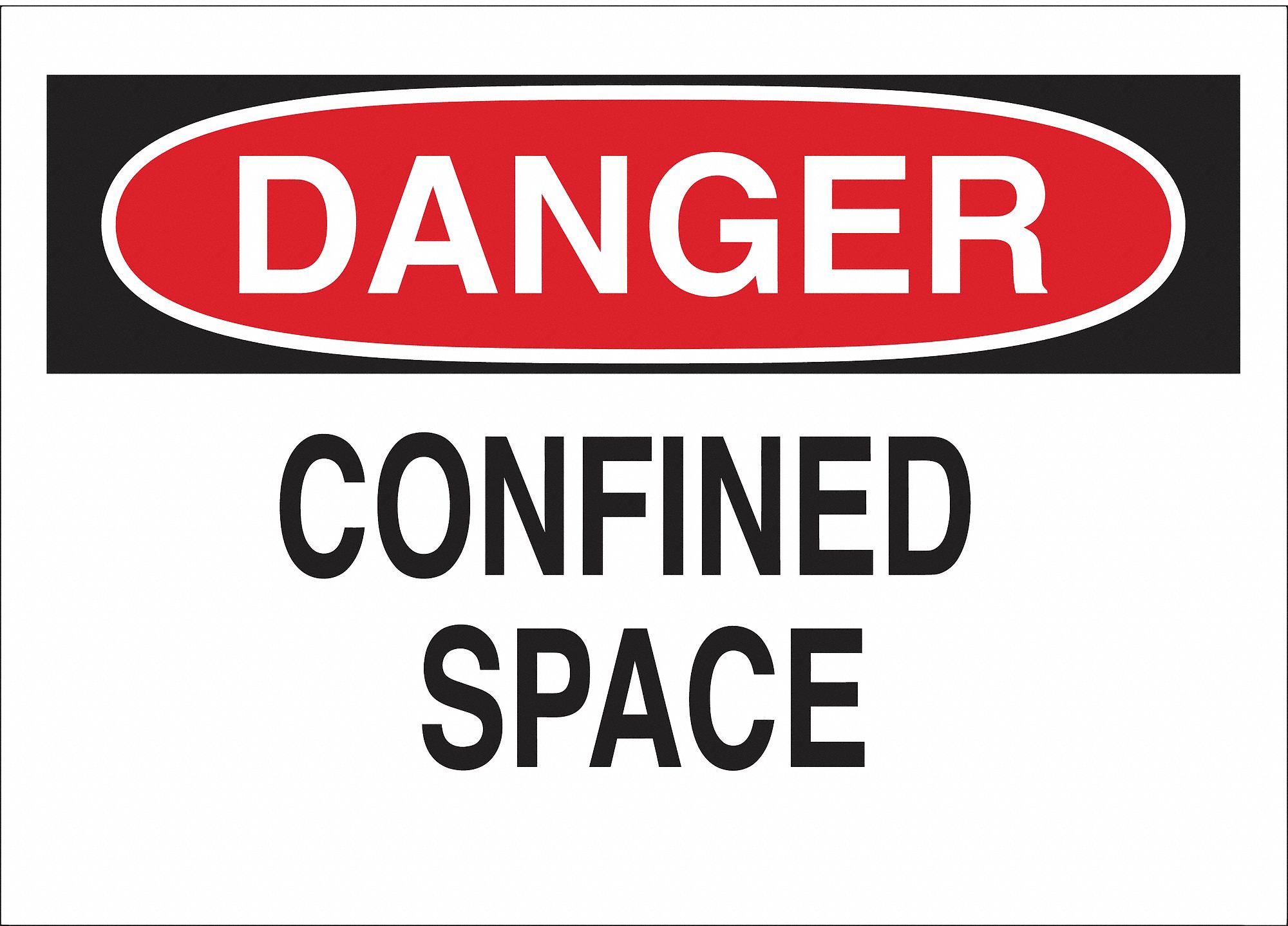 SIGN DANGER CONFINED SPACE 7X10 SS
