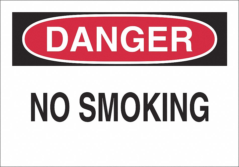 SIGN DANGER NO SMOKE 7X10 PL