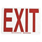EXIT SIGN, MOUNTING HOLES, RED/WHITE, 10 X 7 IN, PLASTIC