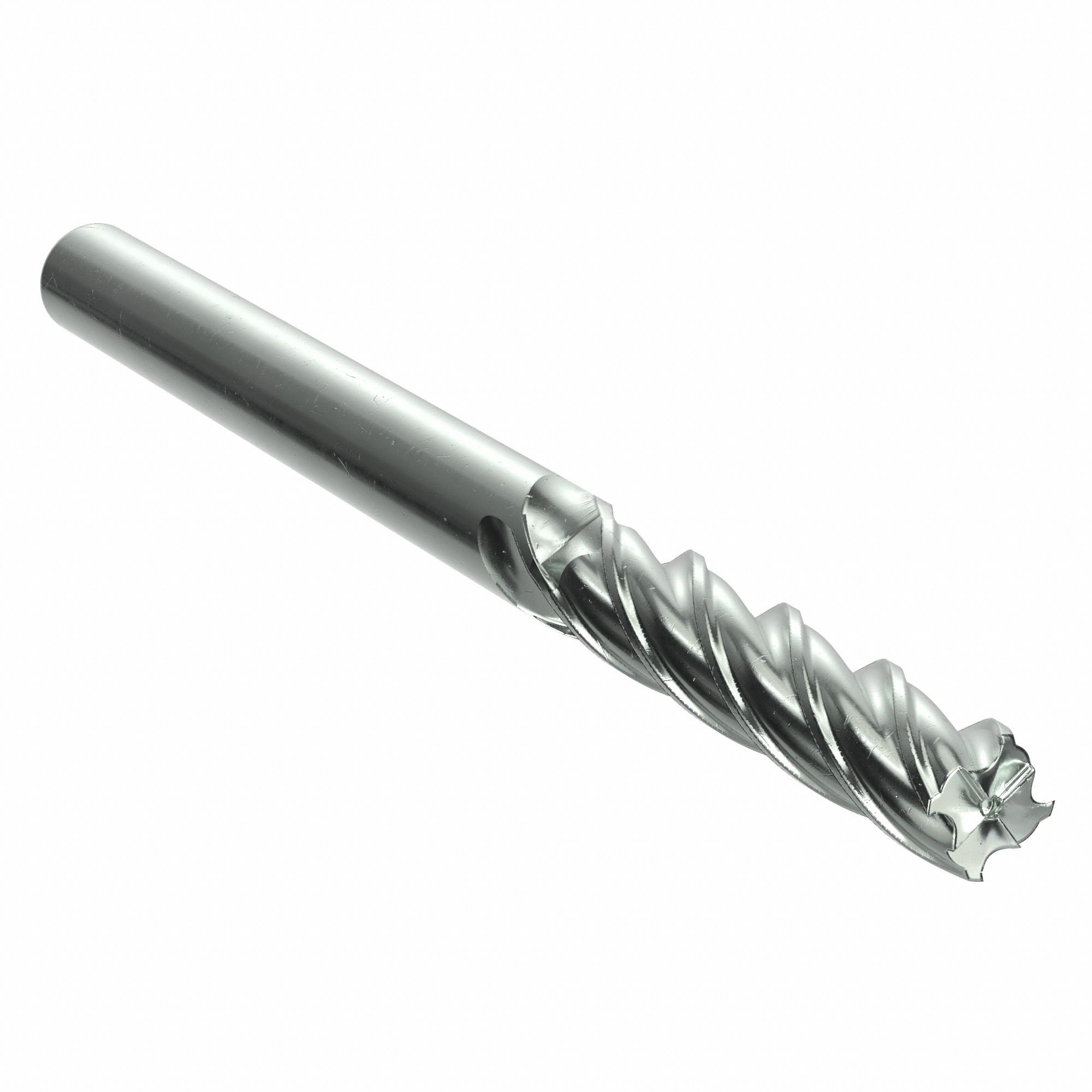 Square End Mill: Carbide, TiN Coated, 4 Flute, 1/8" Mill Dia, 1" LOC, 3" OAL
