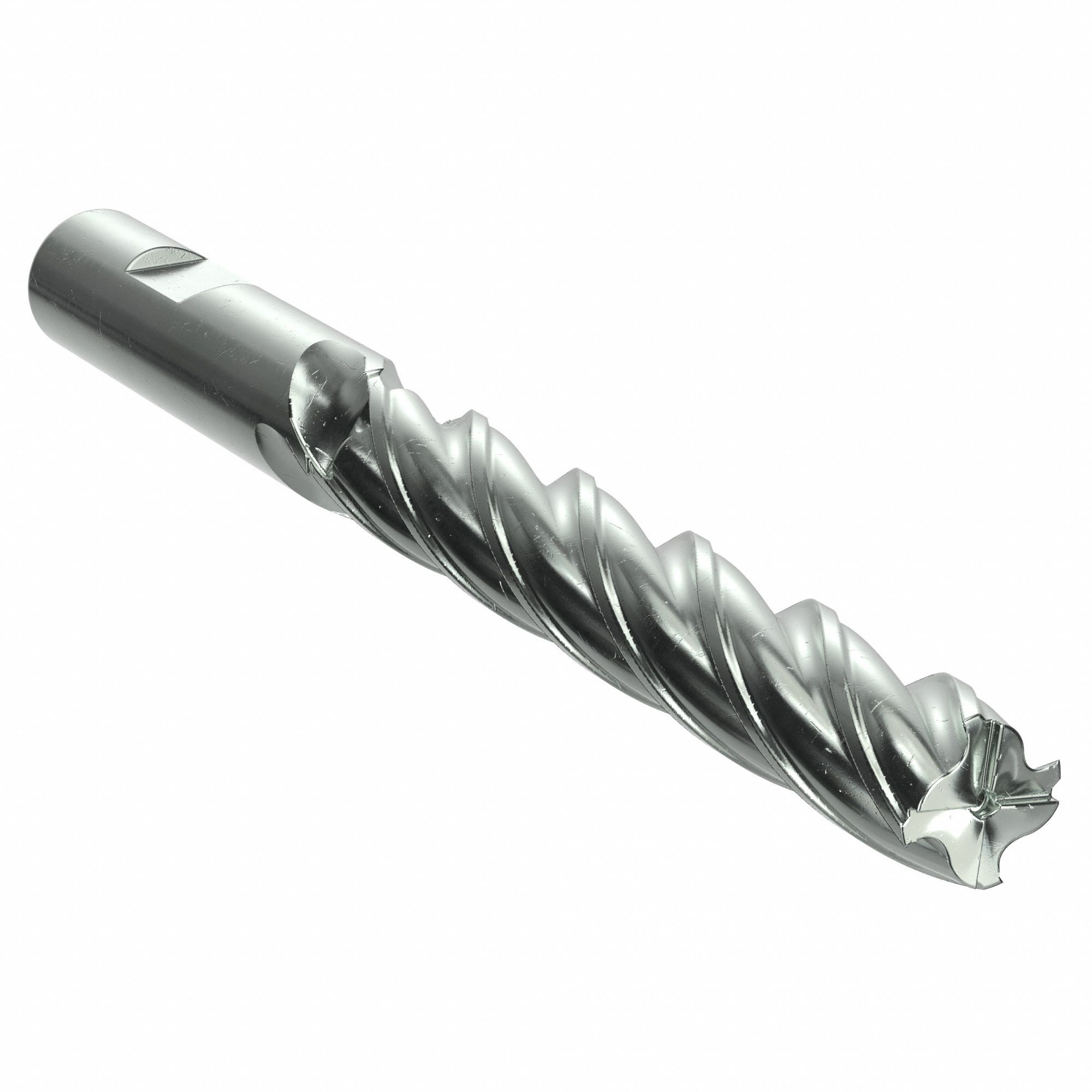 Square End Mill: Cobalt, TiN Coated, 4 Flute, 3/4" Mill Dia, 4" LOC, 6-1/4" OAL