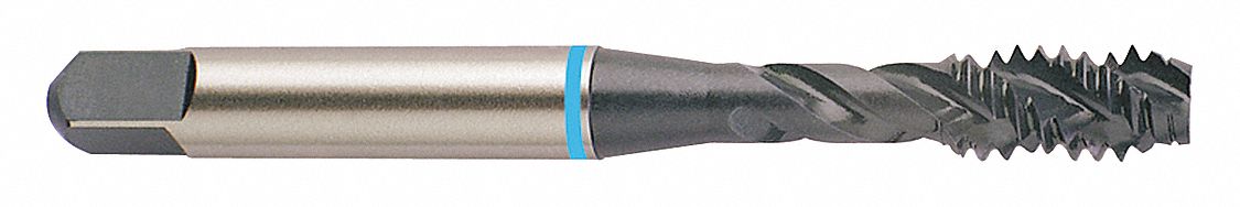 Spiral Flute Tap: 1/4"-20 Thread Size, 7/16 in Thread Lg, 2 1/2 in Overall Lg