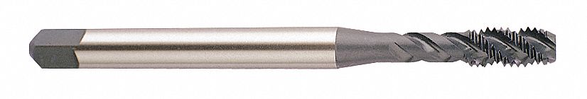 Spiral Flute Tap: M8x1.25 Thread Size, 12.00 mm Thread Lg, 90.00 mm Overall Lg
