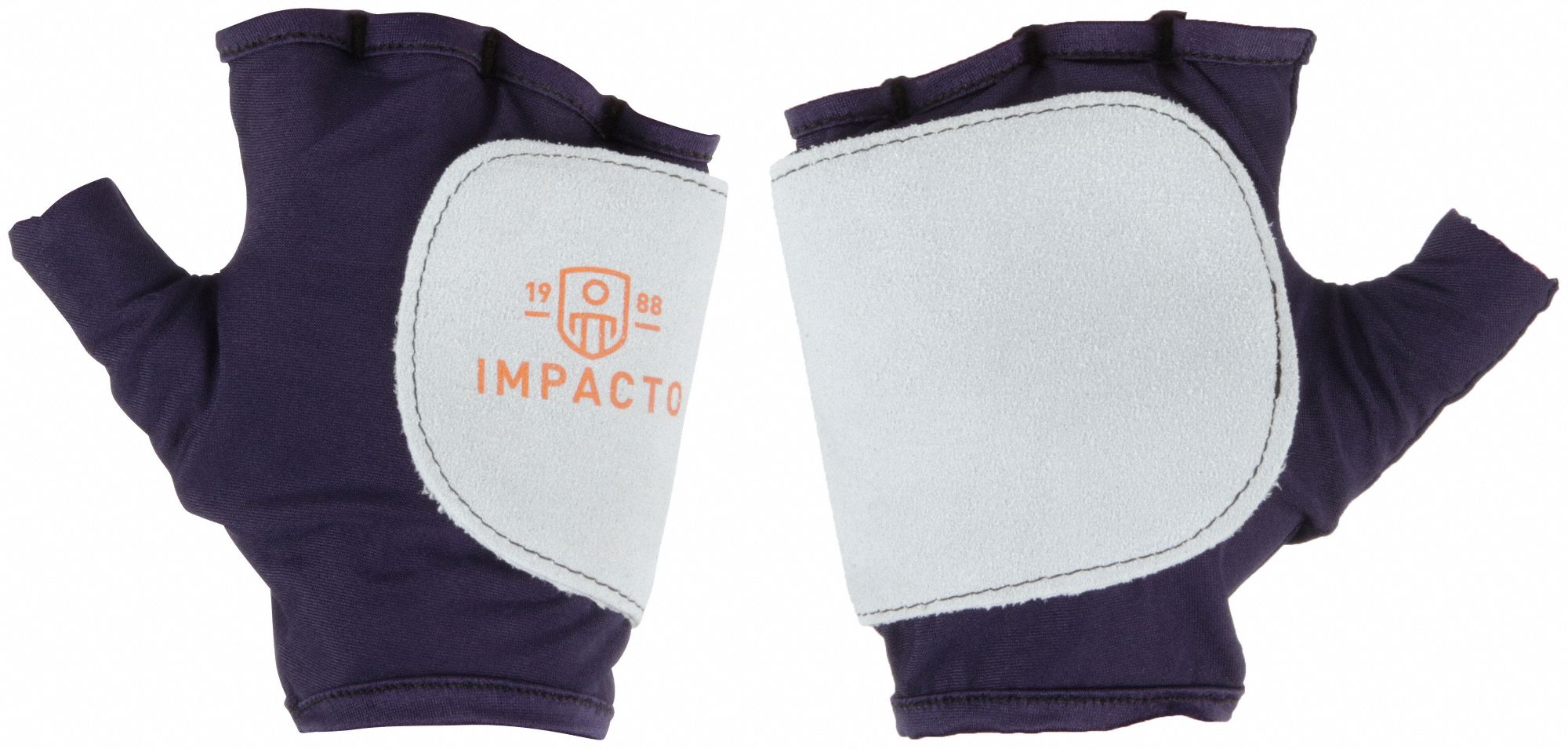 Impact Gloves, M, Bl/Gr, Nylon/Vep, Right