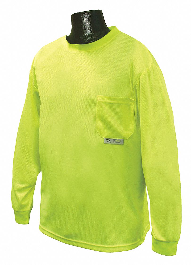 Long Sleeve T-Shirt, 2XL, 23-41/64 in., Grn