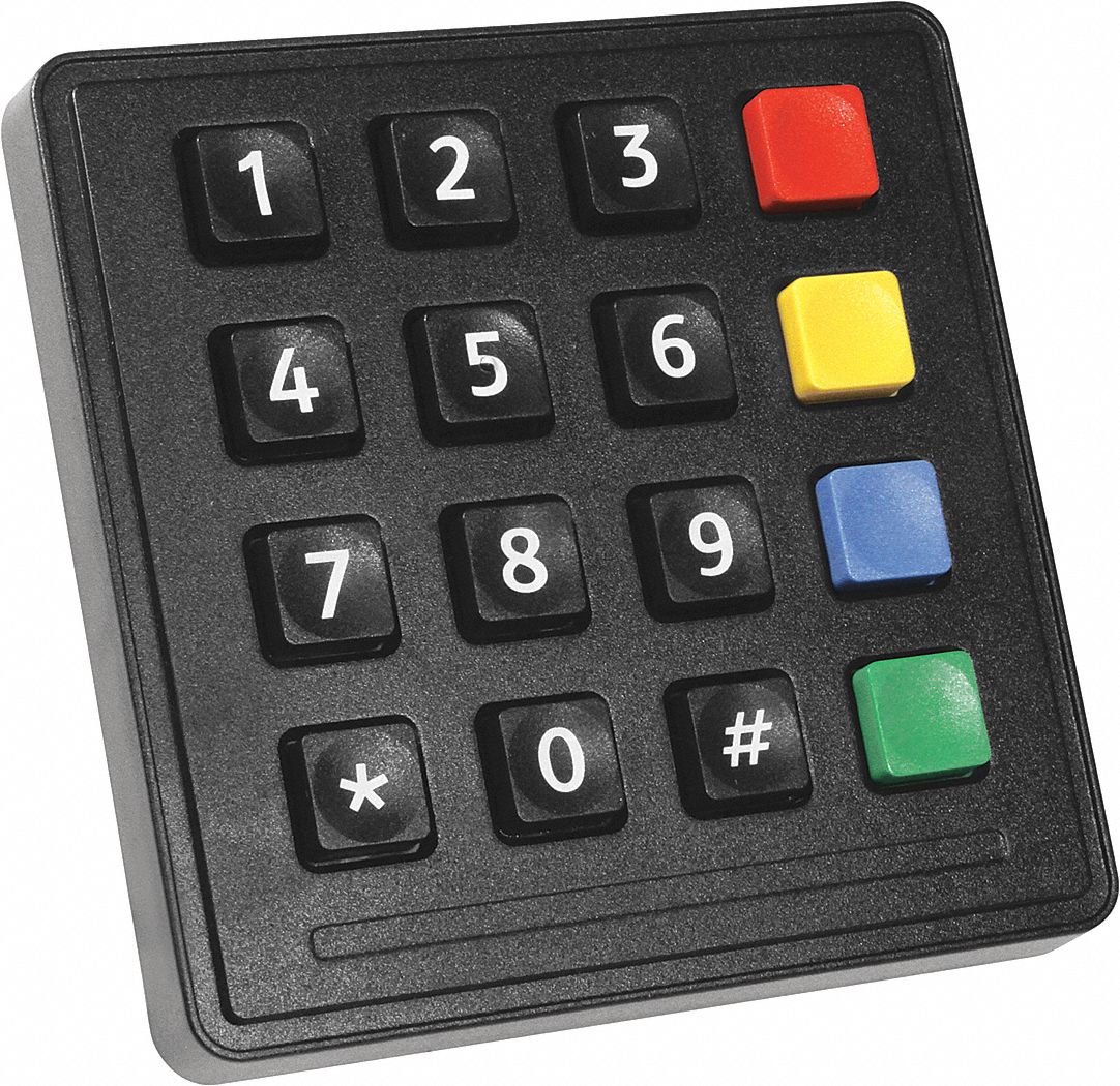 33UA27 - Industrial Black Keypad 16 Key IP65