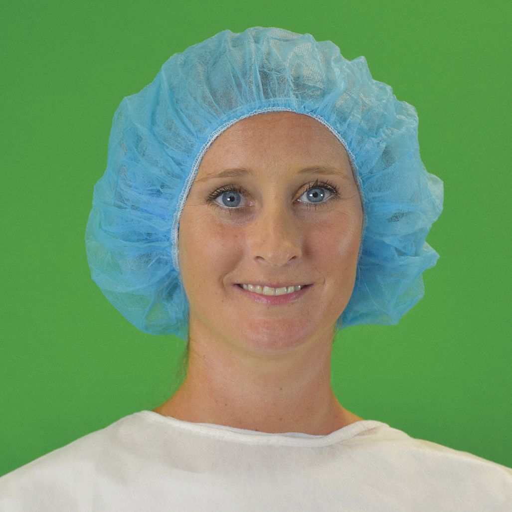 Bouffant Cap, 19in, Blue, PP, PK1000