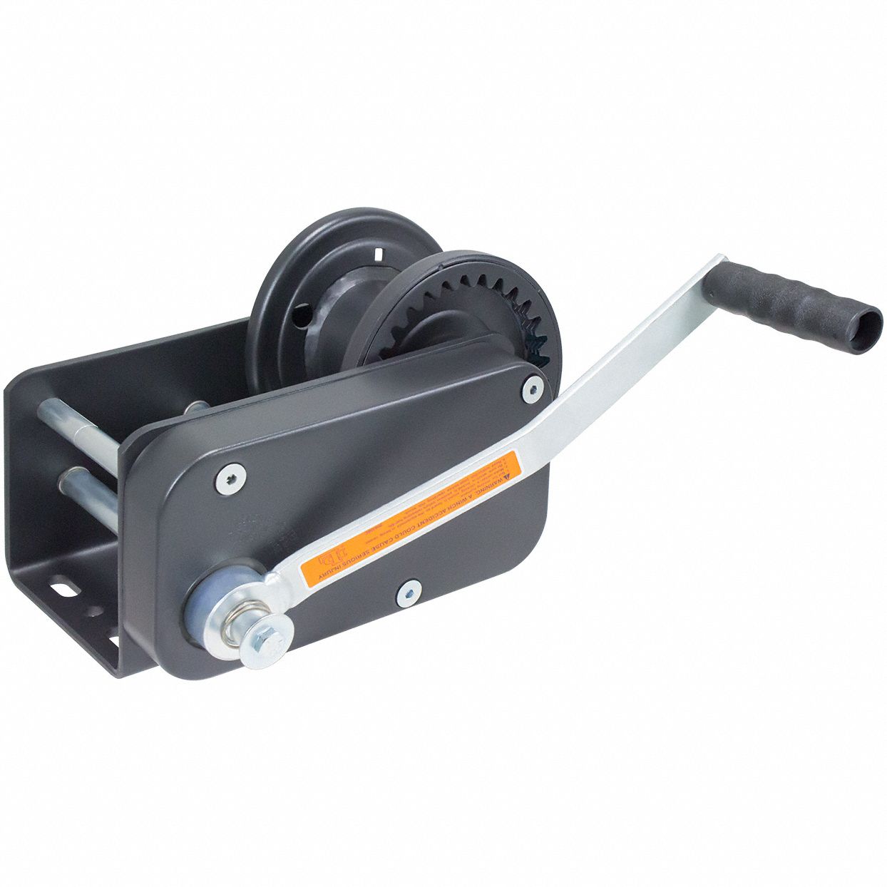 Hand Winch: Lifting/Pulling, 3, 500 lb First Layer Load Capacity, Spur, 18.7:1, Steel