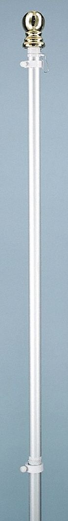 FLAG POLE,HANGING AND SPNNING,WHITE,6 FT