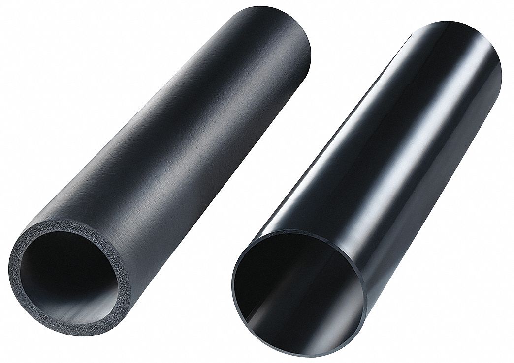 Shock-Absorbing Conveyor Roller Cover: PVC, For 1 29/32 to 2 in Roller Dia, 5 ft Overall Lg, Black