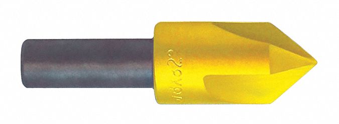 Countersink: 1 3/4 in Body Dia., 3/4 in Shank Dia., TiN Finish, 3 1/2 in Overall Lg