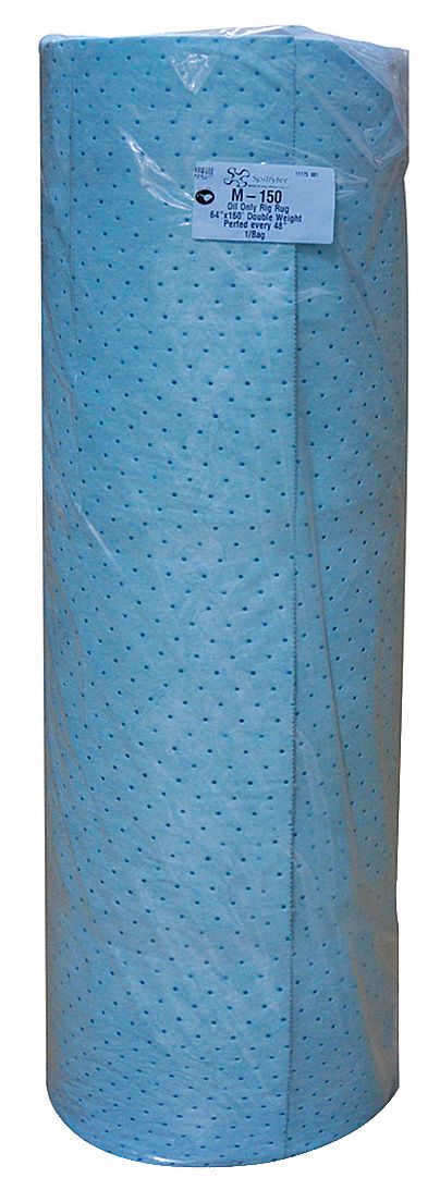 Absorbent Roll, Oil-Based Liquids, Blk/Blu