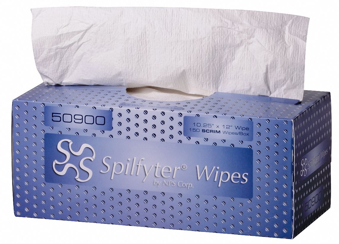 SPILFYTER Disposable Wipes, Scrim, White, PK6 33UZ7950900 Grainger