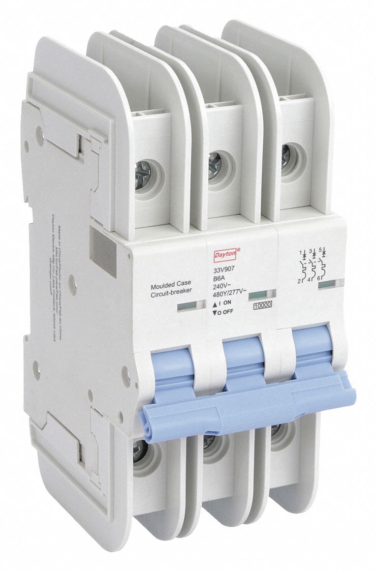 3-Pole, UL489 DIN Rail-Mount Miniature Circuit Breakers - Grainger ...